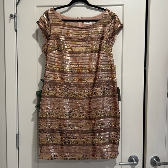 Eliza J Dresses & Skirts - Eliza J Gold and Pink Sequin Dress